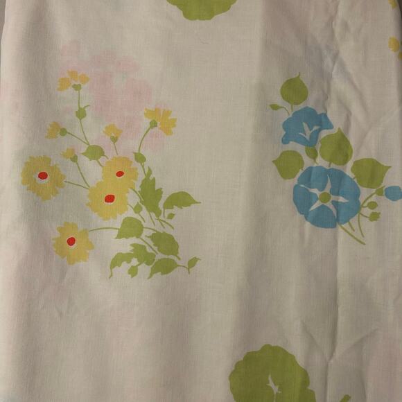 Set of 2 Vtg Wamsutta Superlin Muslin Sheet Floral Bright Cottage Core Queen - Picture 4 of 8